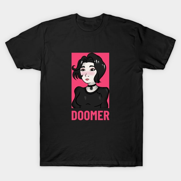 Doomer Girl Meme Apparel T-Shirt by Chad Corner